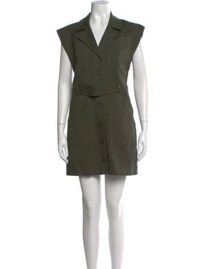 Pre-owned Veronica Beard V-neck Mini Dress W/ Tags In Green