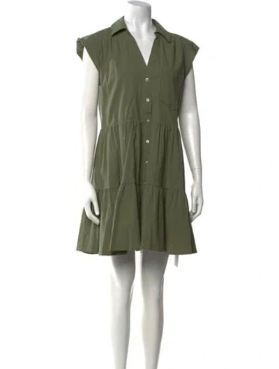 Pre-owned Veronica Beard V-neck Mini Dress W/ Tags In Green