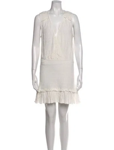 Pre-owned Veronica Beard V-neck Mini Dress W/ Tags In Neutral