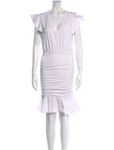 Pre-owned Veronica Beard V-neck Mini Dress In White