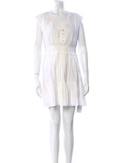 Pre-owned Veronica Beard V-neck Mini Dress In White