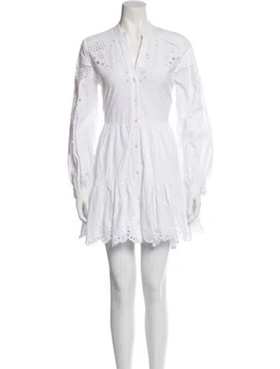 Pre-owned Veronica Beard V-neck Mini Dress In White