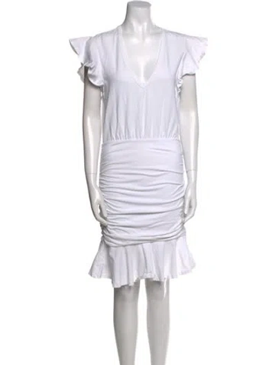 Pre-owned Veronica Beard V-neck Mini Dress In White
