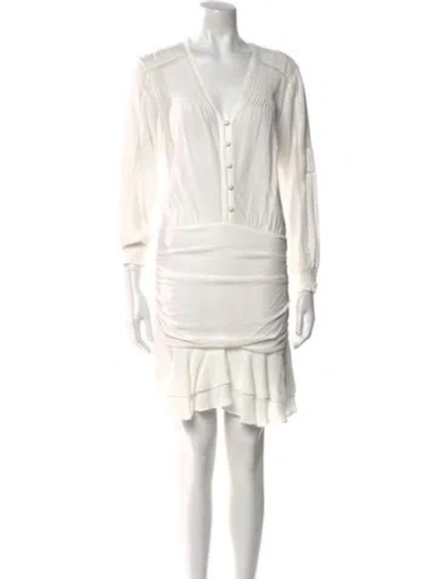Pre-owned Veronica Beard V-neck Mini Dress In White