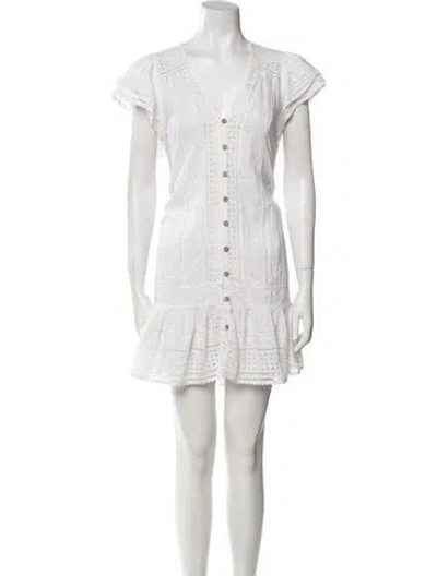 Pre-owned Veronica Beard V-neck Mini Dress In White