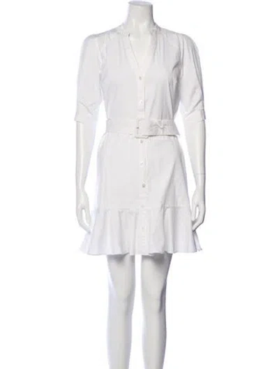 Pre-owned Veronica Beard V-neck Mini Dress In White
