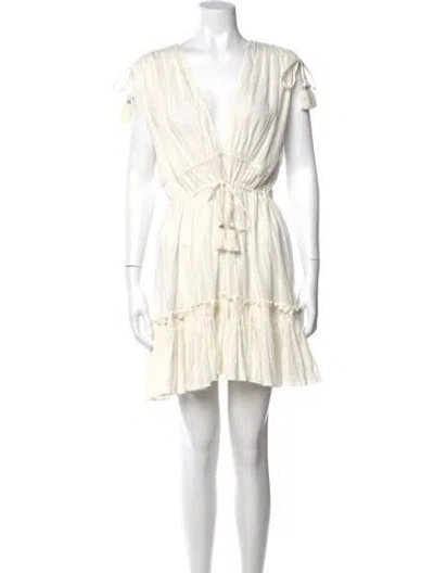 Pre-owned Veronica Beard V-neck Mini Dress In White