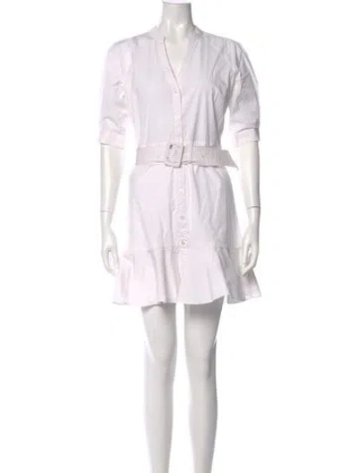 Pre-owned Veronica Beard V-neck Mini Dress In White