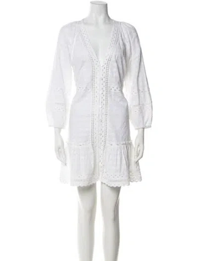 Pre-owned Veronica Beard V-neck Mini Dress In White