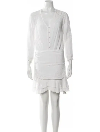 Pre-owned Veronica Beard V-neck Mini Dress In White