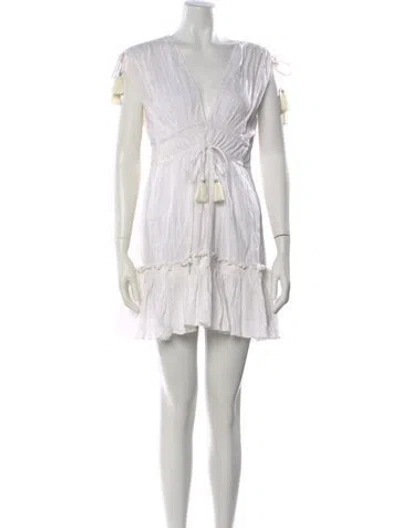 Pre-owned Veronica Beard V-neck Mini Dress In White
