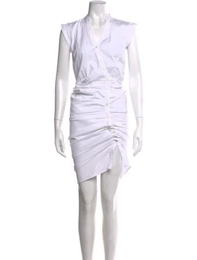 Pre-owned Veronica Beard V-neck Mini Dress In White