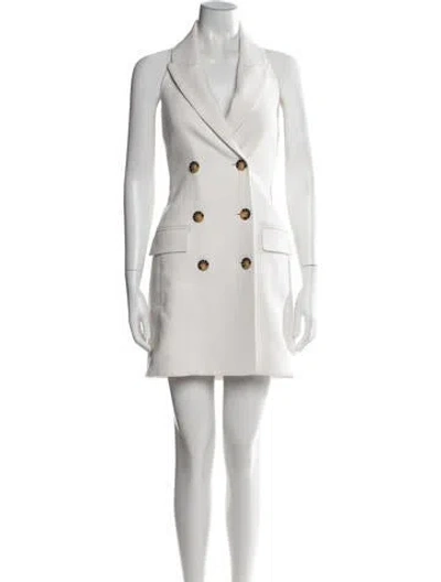 Pre-owned Veronica Beard V-neck Mini Dress In White
