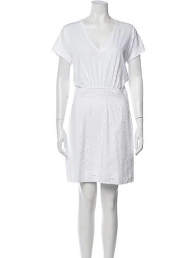 Pre-owned Veronica Beard V-neck Mini Dress In White