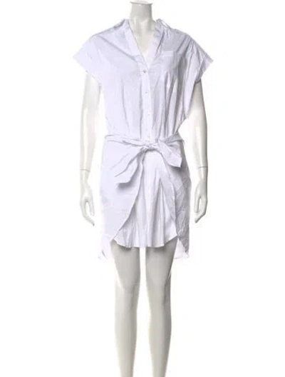 Pre-owned Veronica Beard V-neck Mini Dress In White
