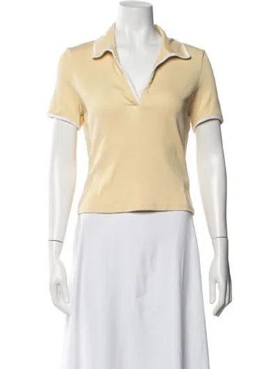 Pre-owned Veronica Beard V-neck Short Sleeve Polo In Blue