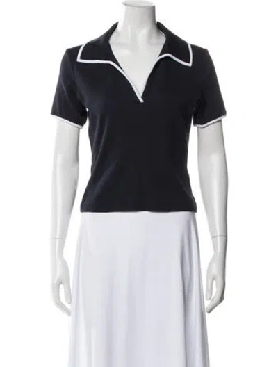 Pre-owned Veronica Beard V-neck Short Sleeve Polo In Gray