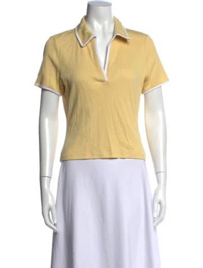 Pre-owned Veronica Beard V-neck Short Sleeve Polo In Neutrals