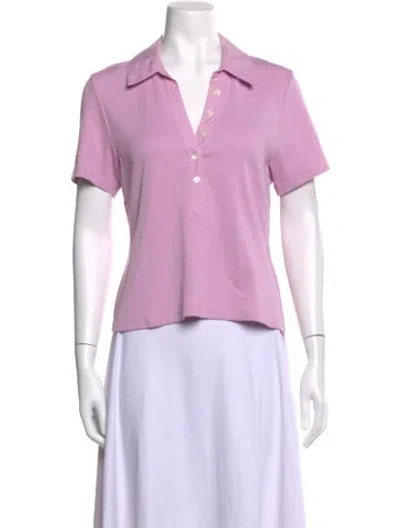 Pre-owned Veronica Beard V-neck Short Sleeve Polo In Purple