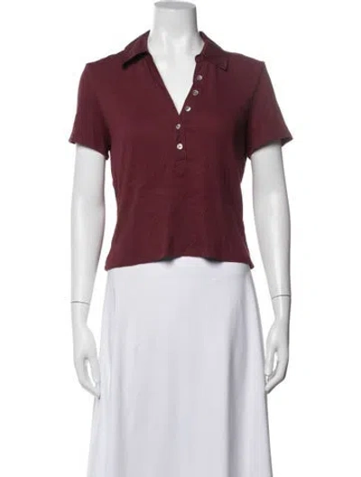 Pre-owned Veronica Beard V-neck Short Sleeve Polo In Purple