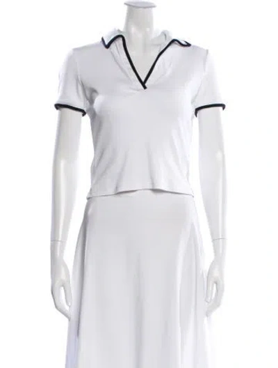 Pre-owned Veronica Beard V-neck Short Sleeve Polo In White