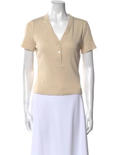 Pre-owned Veronica Beard V-neck Short Sleeve Polo In White