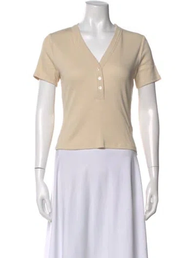 Pre-owned Veronica Beard V-neck Short Sleeve Polo In White