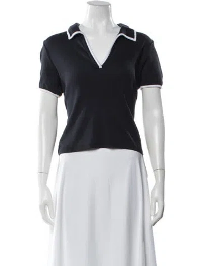 Pre-owned Veronica Beard V-neck Short Sleeve Polo In White