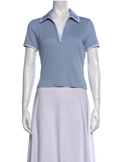 Pre-owned Veronica Beard V-neck Short Sleeve Polo In White
