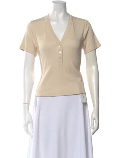 Pre-owned Veronica Beard V-neck Short Sleeve Polo In White