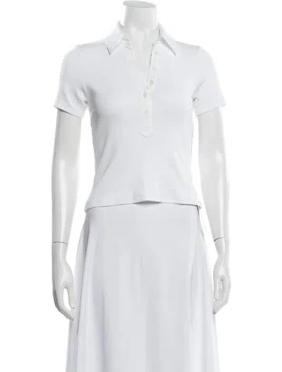 Pre-owned Veronica Beard V-neck Short Sleeve Polo In White