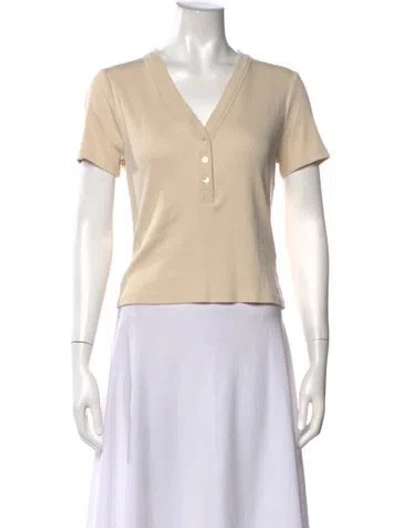 Pre-owned Veronica Beard V-neck Short Sleeve Polo In White