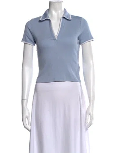Pre-owned Veronica Beard V-neck Short Sleeve Polo In White