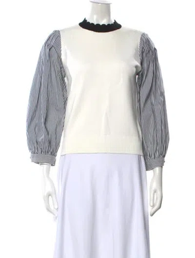 Pre-owned Veronica Beard V-neck Short Sleeve Polo In White