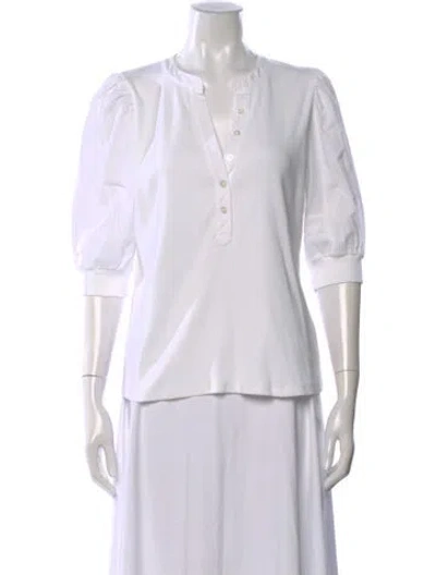 Pre-owned Veronica Beard V-neck Short Sleeve Top In Neutral