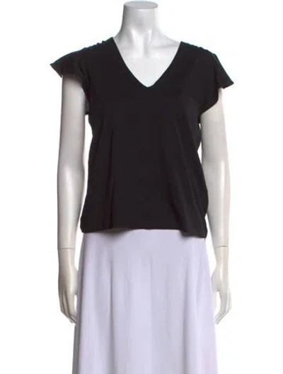 Pre-owned Veronica Beard V-neck Short Sleeve T-shirt In Black