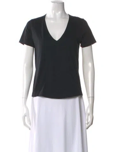 Pre-owned Veronica Beard V-neck Short Sleeve T-shirt In Black