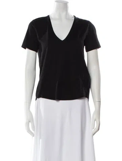 Pre-owned Veronica Beard V-neck Short Sleeve T-shirt In Black