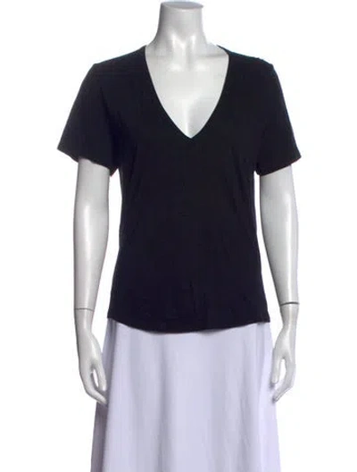 Pre-owned Veronica Beard V-neck Short Sleeve T-shirt In Black