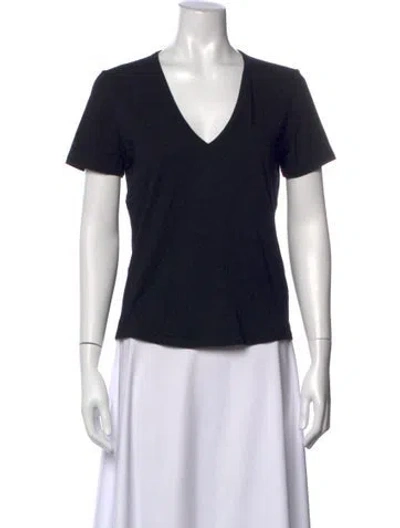Pre-owned Veronica Beard V-neck Short Sleeve T-shirt In Black