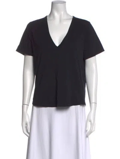 Pre-owned Veronica Beard V-neck Short Sleeve T-shirt In Black