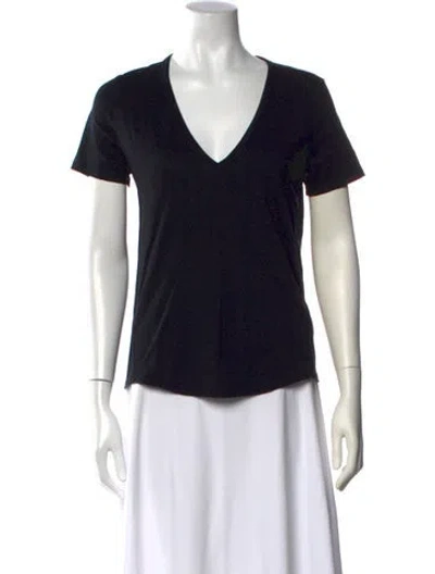 Pre-owned Veronica Beard V-neck Short Sleeve T-shirt In Black