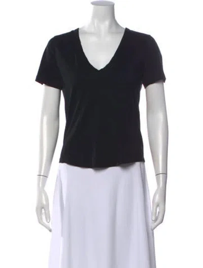 Pre-owned Veronica Beard V-neck Short Sleeve T-shirt In Black