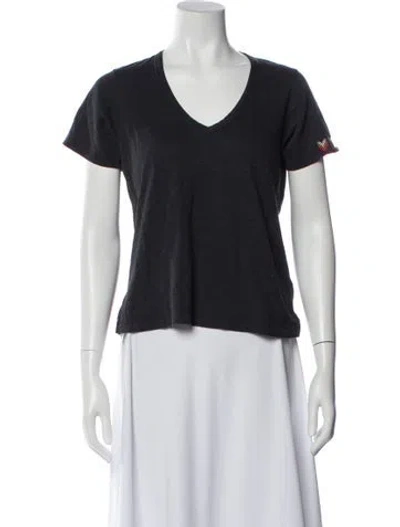 Pre-owned Veronica Beard V-neck Short Sleeve T-shirt In Gray