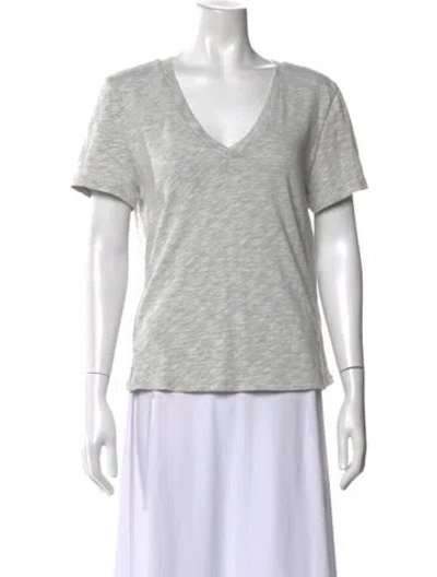 Pre-owned Veronica Beard V-neck Short Sleeve T-shirt In Gray