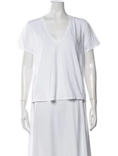 Pre-owned Veronica Beard V-neck Short Sleeve T-shirt In White