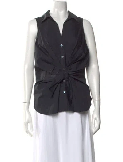 Pre-owned Veronica Beard V-neck Sleeveless Blouse In Black