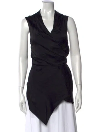 Pre-owned Veronica Beard V-neck Sleeveless Blouse In Black