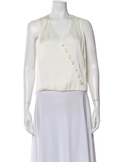 Pre-owned Veronica Beard V-neck Sleeveless Blouse In Neutral