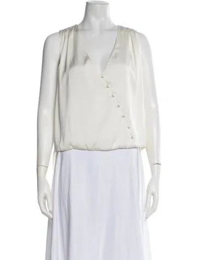 Pre-owned Veronica Beard V-neck Sleeveless Blouse In Neutrals